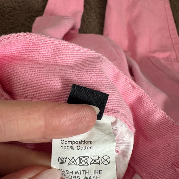 2 FOR $25SHEIN Pink High Rise Cargo Jeans Wide Leg Utility MP PETITE 28 x 27.5 - Picture 7 of 9